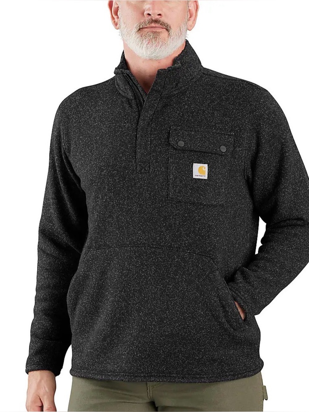 Carhartt Wayland Fleece Black Half Zip Sweater Size XL